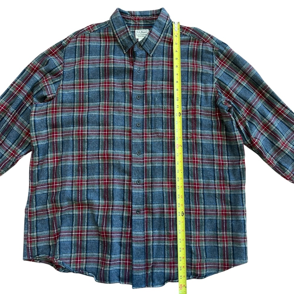 LL Bean Shirt Men’s Scotch Plaid Flannel Size XL Item 228061 100% Cotton‎ Gray - Picture 6 of 10